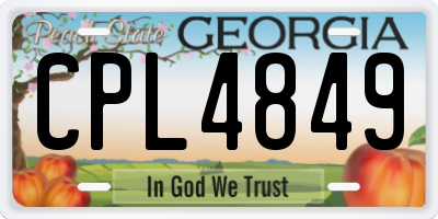 GA license plate CPL4849