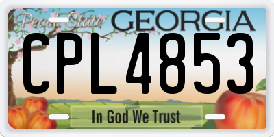 GA license plate CPL4853