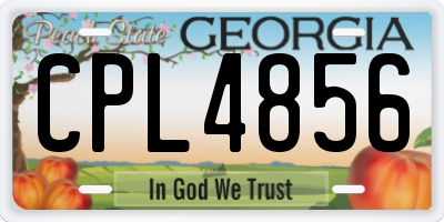 GA license plate CPL4856
