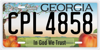 GA license plate CPL4858