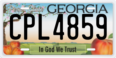 GA license plate CPL4859