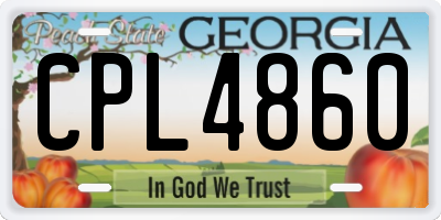 GA license plate CPL4860