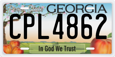 GA license plate CPL4862