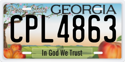 GA license plate CPL4863