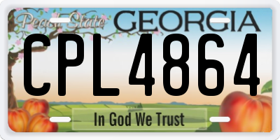 GA license plate CPL4864