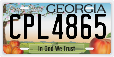 GA license plate CPL4865