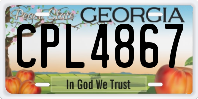 GA license plate CPL4867