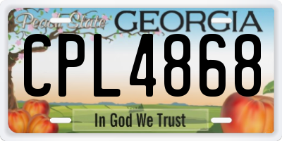 GA license plate CPL4868