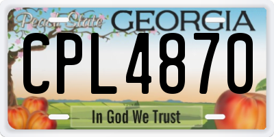GA license plate CPL4870
