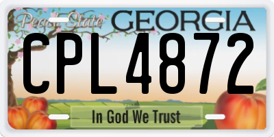 GA license plate CPL4872