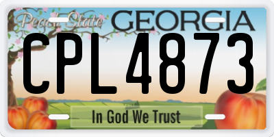 GA license plate CPL4873