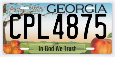 GA license plate CPL4875