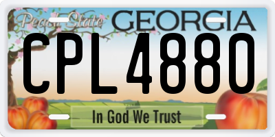 GA license plate CPL4880