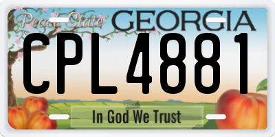 GA license plate CPL4881