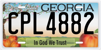 GA license plate CPL4882