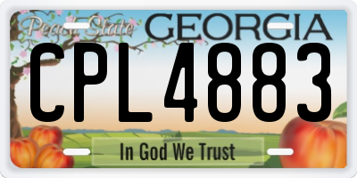GA license plate CPL4883