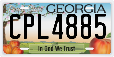 GA license plate CPL4885
