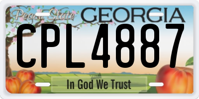 GA license plate CPL4887