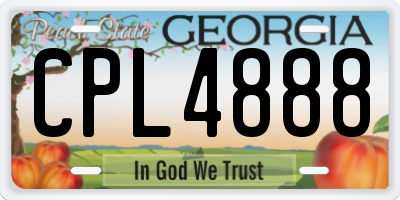 GA license plate CPL4888