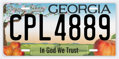 GA license plate CPL4889