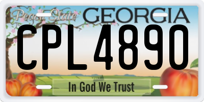 GA license plate CPL4890