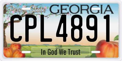 GA license plate CPL4891