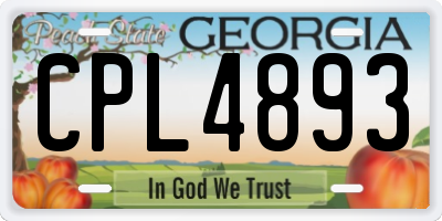 GA license plate CPL4893