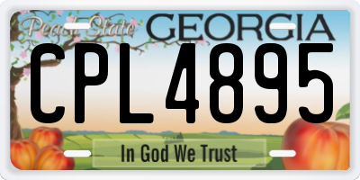 GA license plate CPL4895