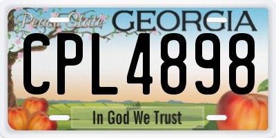 GA license plate CPL4898