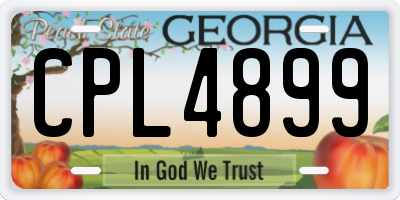 GA license plate CPL4899