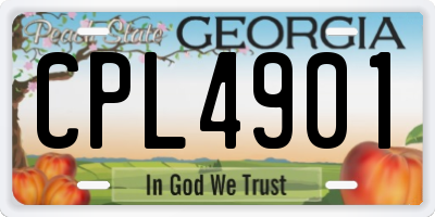 GA license plate CPL4901