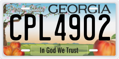 GA license plate CPL4902