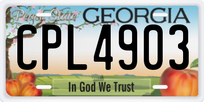 GA license plate CPL4903