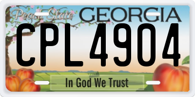 GA license plate CPL4904