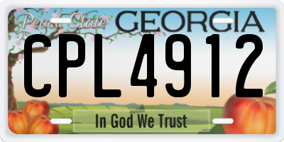 GA license plate CPL4912