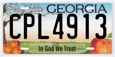 GA license plate CPL4913
