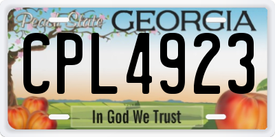GA license plate CPL4923