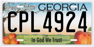 GA license plate CPL4924