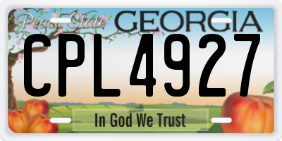 GA license plate CPL4927