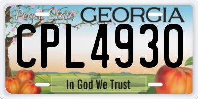 GA license plate CPL4930