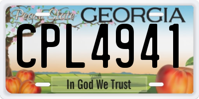 GA license plate CPL4941