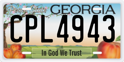 GA license plate CPL4943