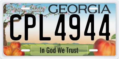 GA license plate CPL4944