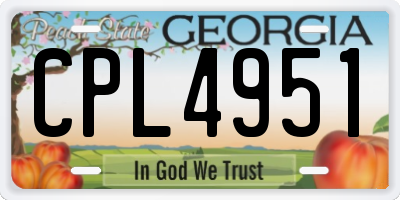 GA license plate CPL4951