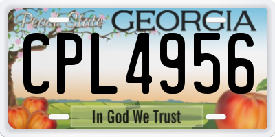 GA license plate CPL4956
