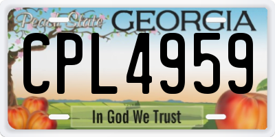 GA license plate CPL4959