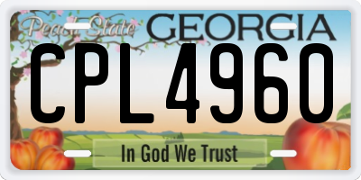 GA license plate CPL4960