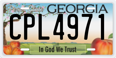 GA license plate CPL4971