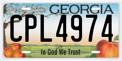 GA license plate CPL4974