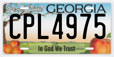 GA license plate CPL4975
